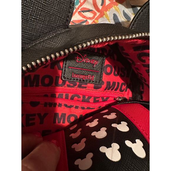 NWOT Disney Loungefly Mickey Mouse Icon Black and Red Mini Backpack - Picture 5 of 10